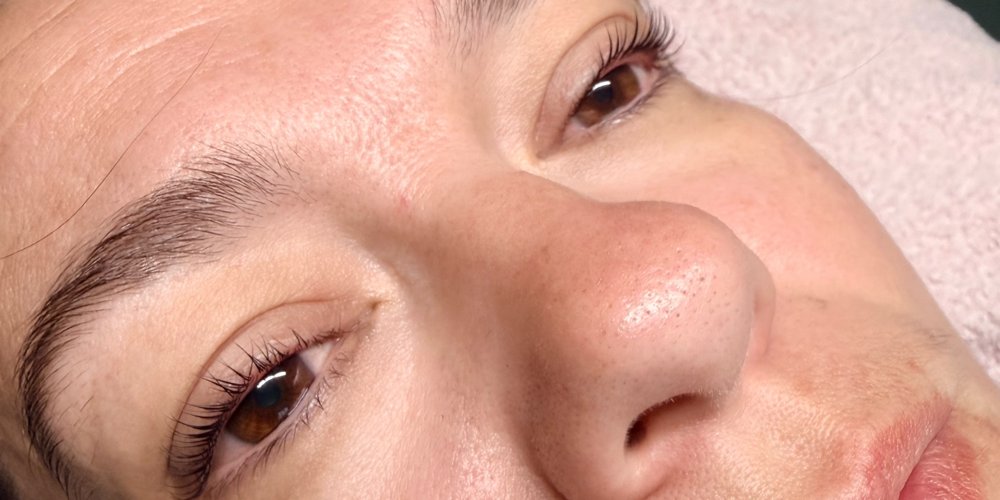 Lashes after a lash lift and tint by The Nail Editor